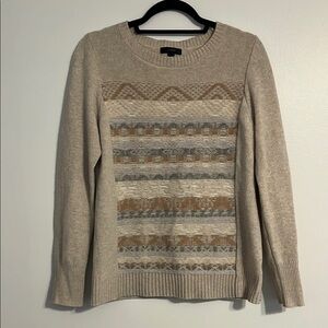J. Crew Wool abstract western Patterned Crew Neck long‎ sleeve Sweater